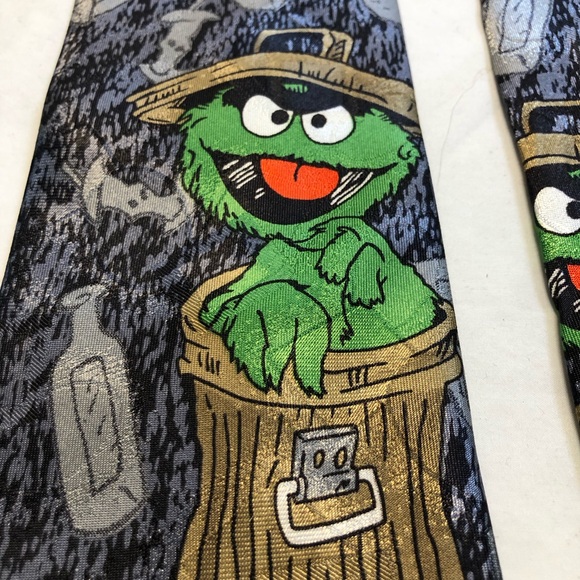 Vintage Jim Henson Inc Oscar the Grouch Necktie Novel Ties - Picture 2 of 8